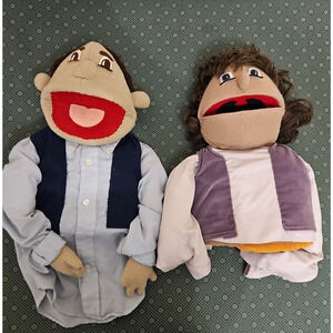 VTG Hand Made MAN WOMAN VEST LOT OF 2 Hand Puppet 70s 80s 20 in